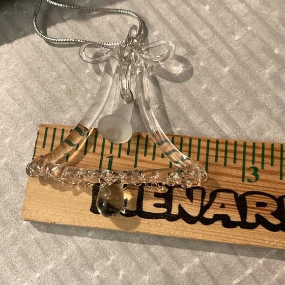 Clear Glass with Frosted Glass Bell Christmas Ornament - Picture 6 of 6